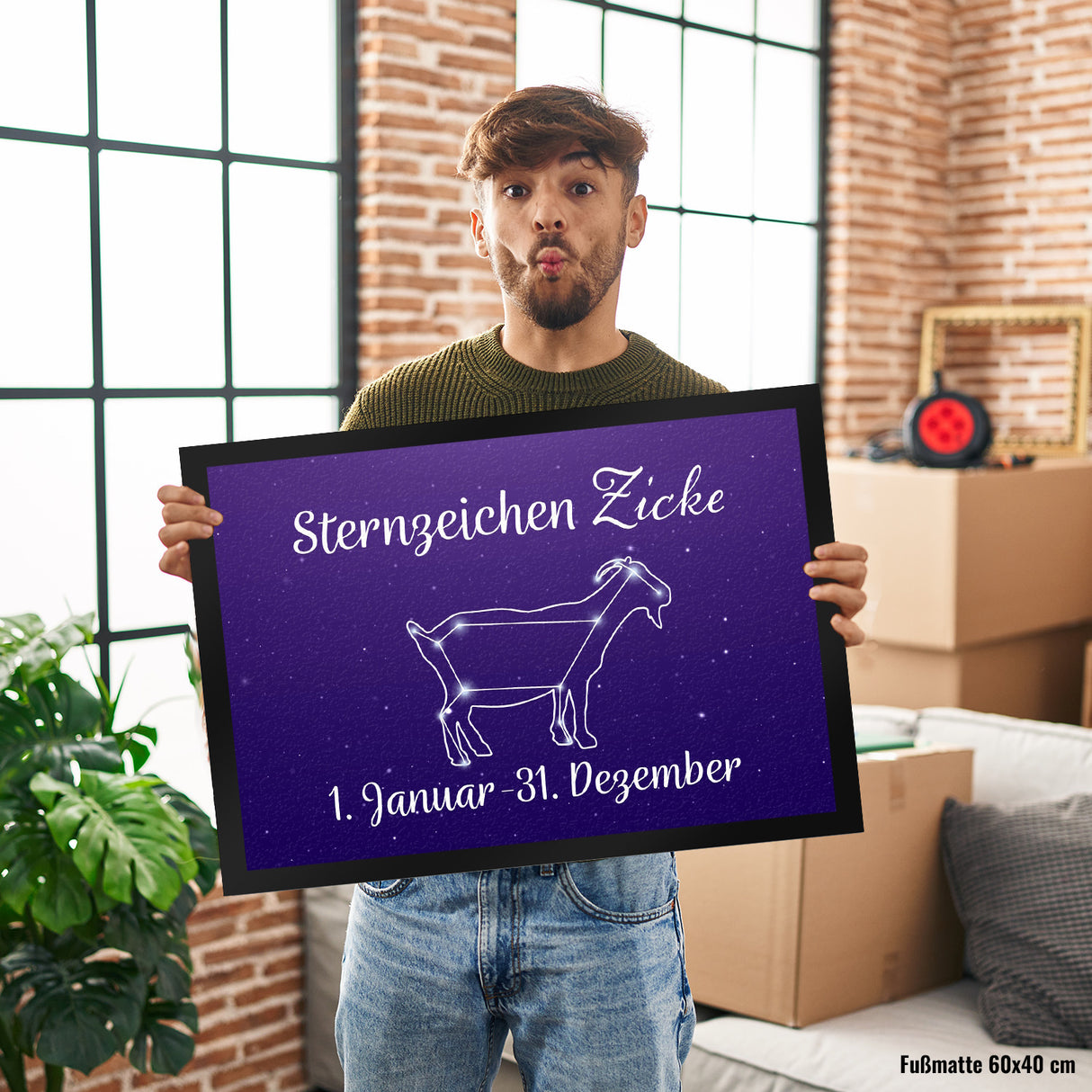 Sternzeichen Zicke Fußmatte mit Sternenhimmel