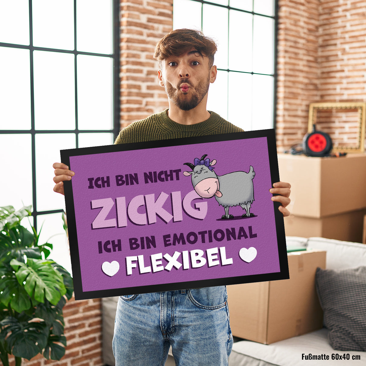 Ich bin nicht zickig ich bin emotional flexibel Ziege Fußmatte