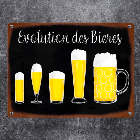 Die Evolution des Bieres Metallschild für Biertrinker