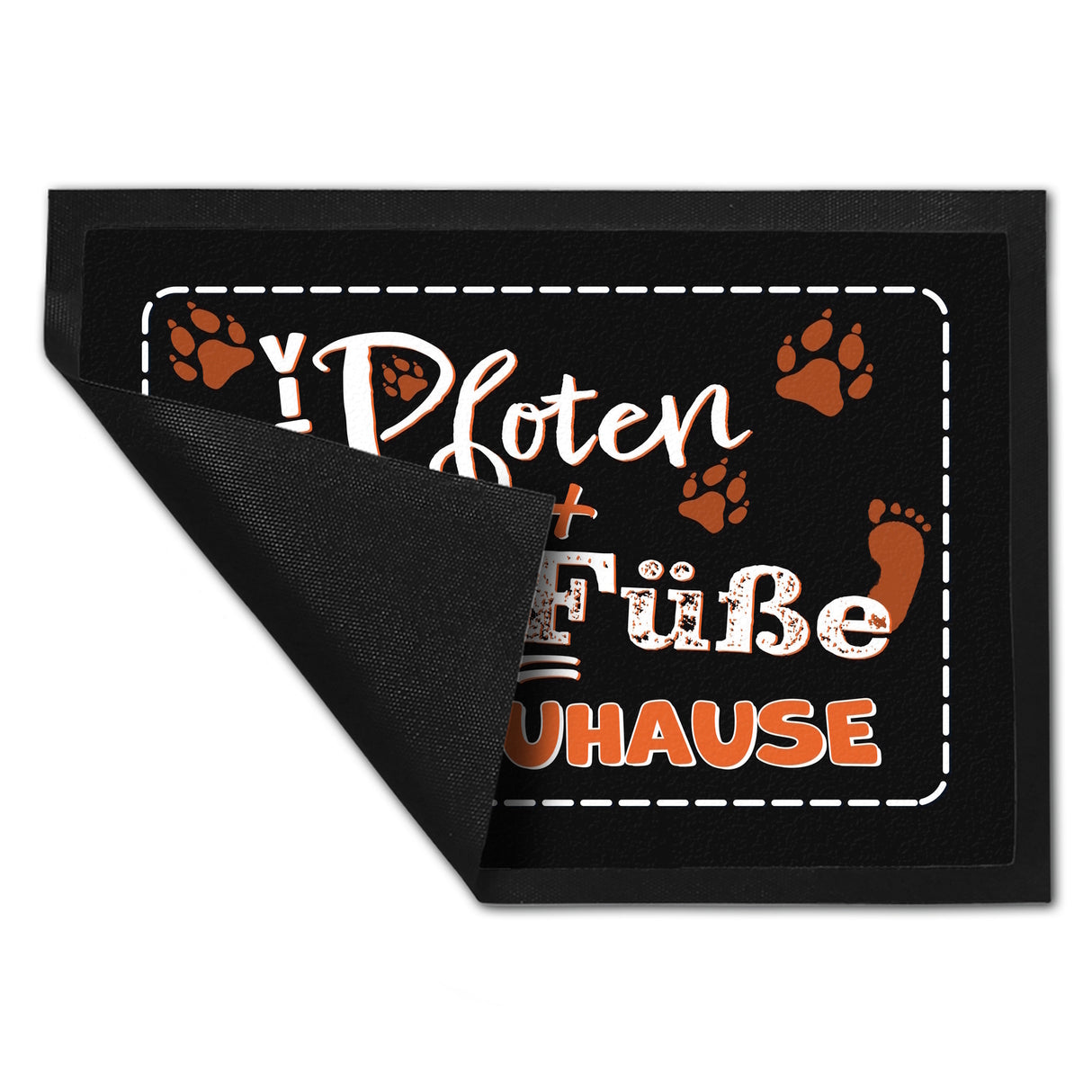 Vier Pfoten + Zwei Füße = Ein Zuhause Hunde Fußmatte