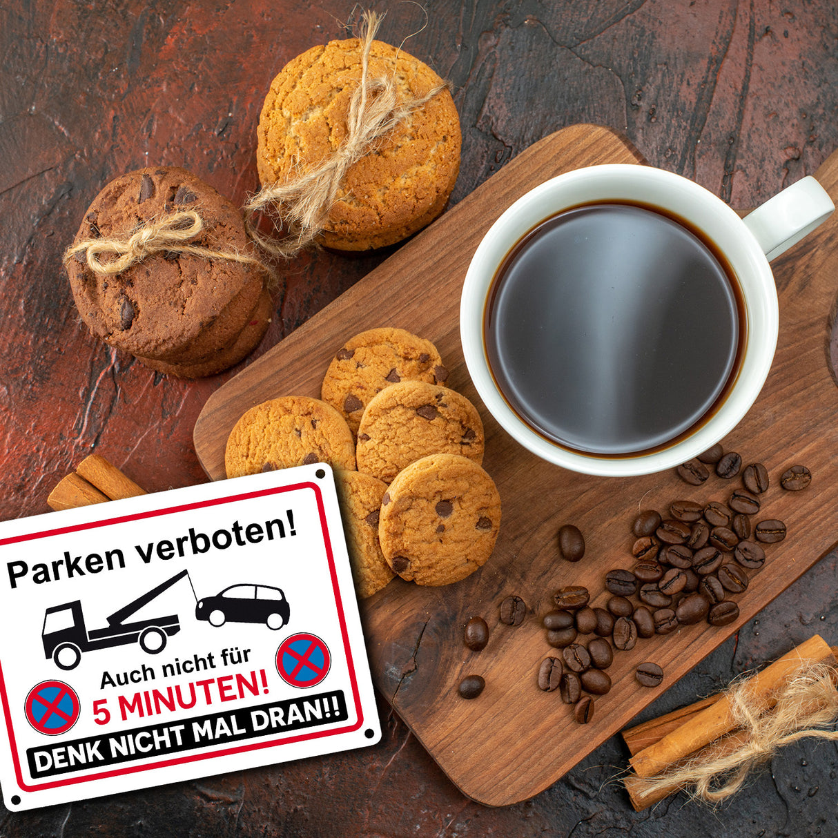 Parken verboten Metallschild mit lustigem Spruch