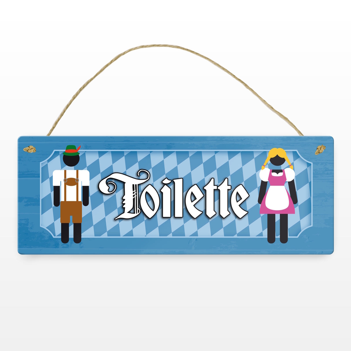 Toilette Metallschild auf bayrische Art