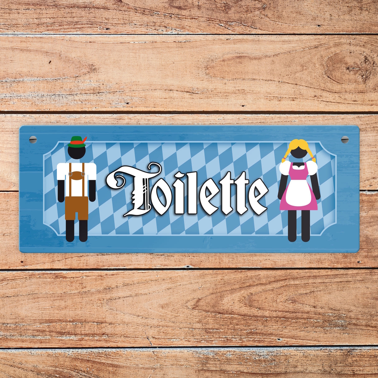 Toilette Metallschild auf bayrische Art