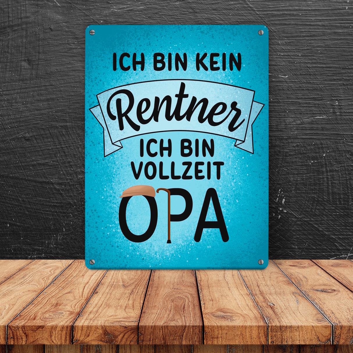 Ich bin kein Rentner ich bin Vollzeit Opa Metallschild