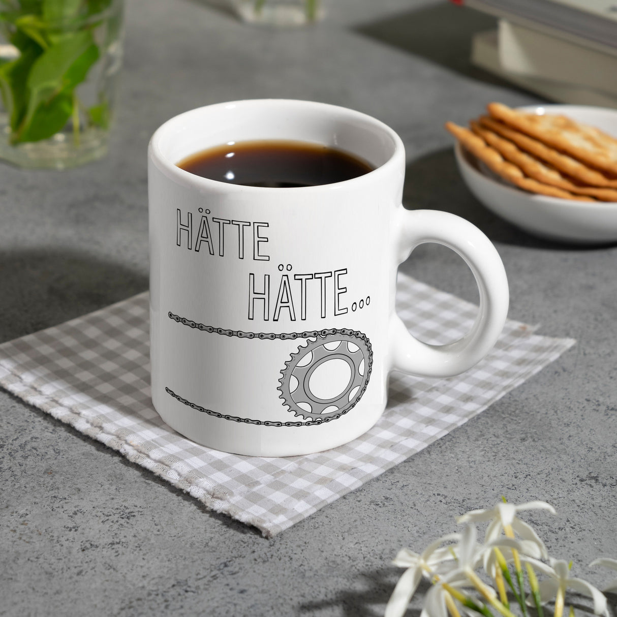 Hätte, Hätte ... Fahrradkette Kaffeebecher