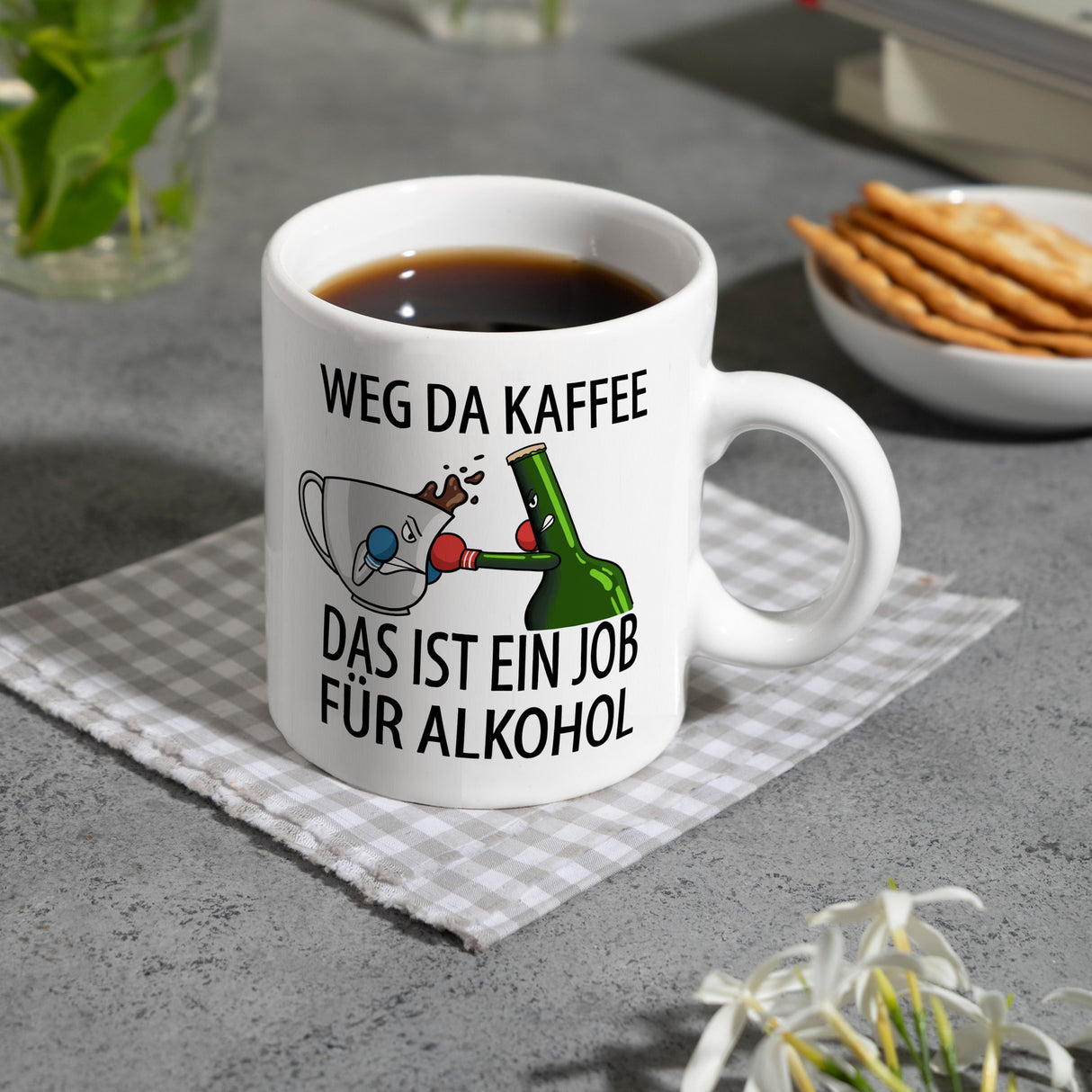 Weg da Kaffee das ist ein Job für Alkohol Kaffeebecher