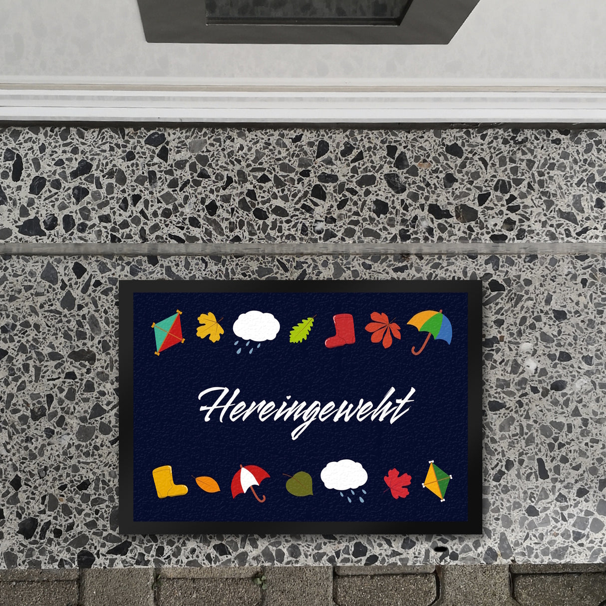 Hereingeweht Fußmatte mit Herbst-Motiven