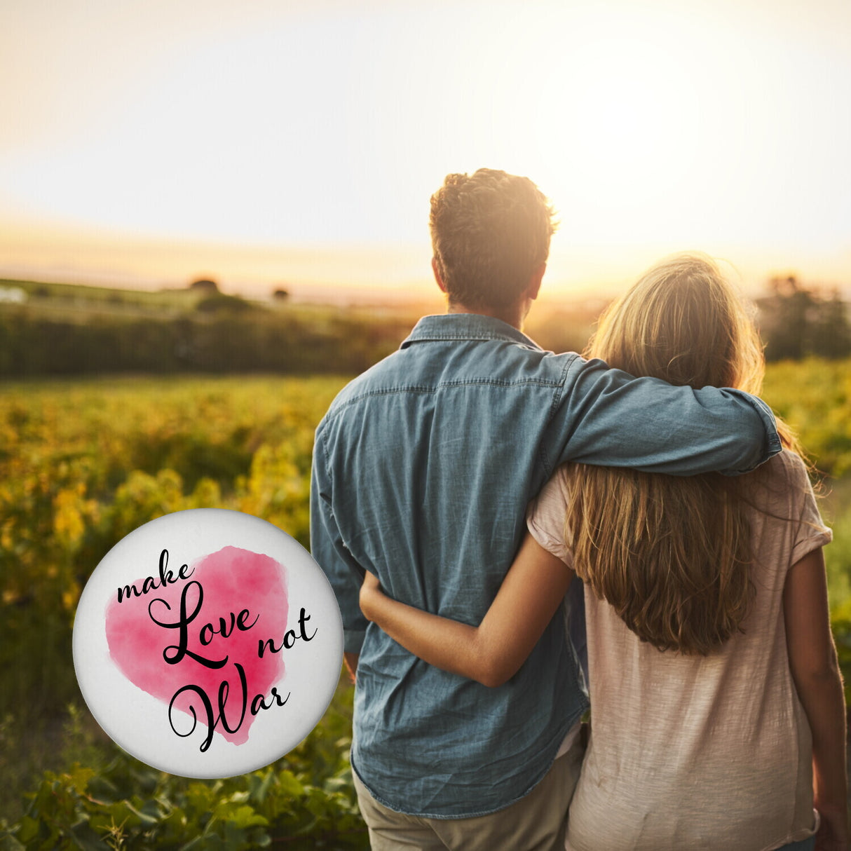 Make Love not War Kühlschrankmagnet mit Herz zum Thema Frieden