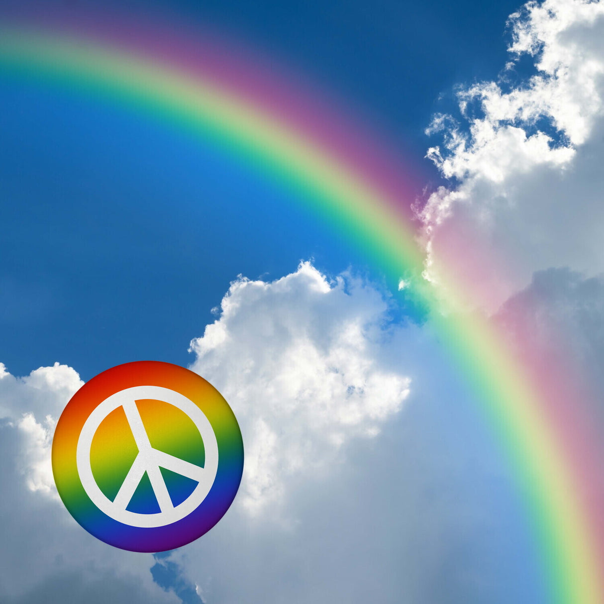 Regenbogenflagge und Peacezeichen Kühlschrankmagnet