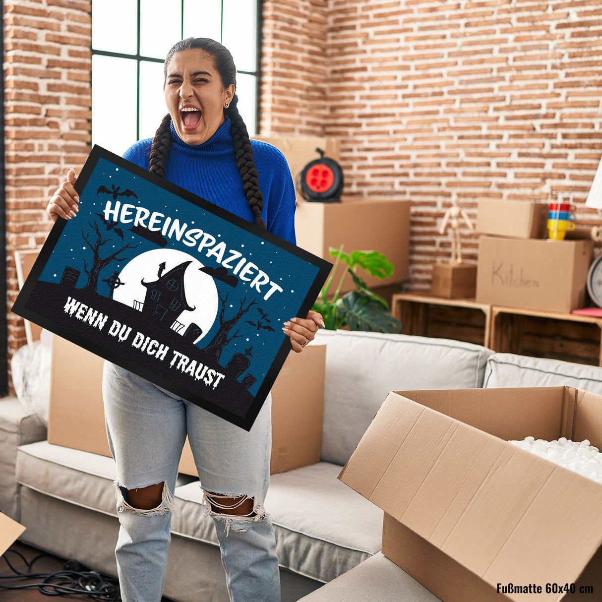 Hereinspaziert - wenn du dich traust Fußmatte für Halloween
