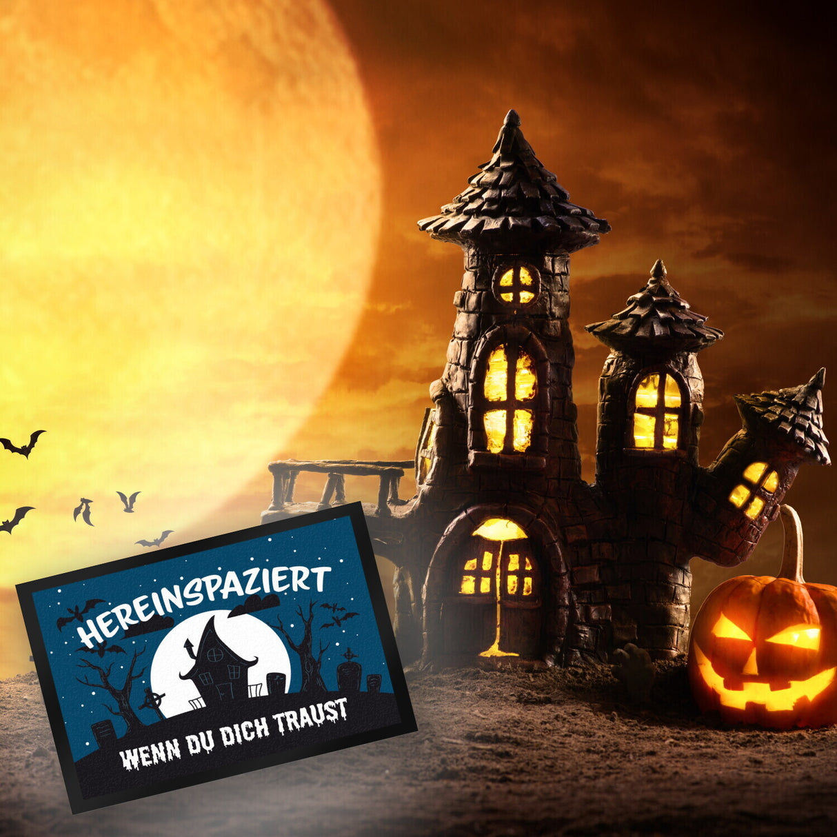 Hereinspaziert - wenn du dich traust Fußmatte für Halloween