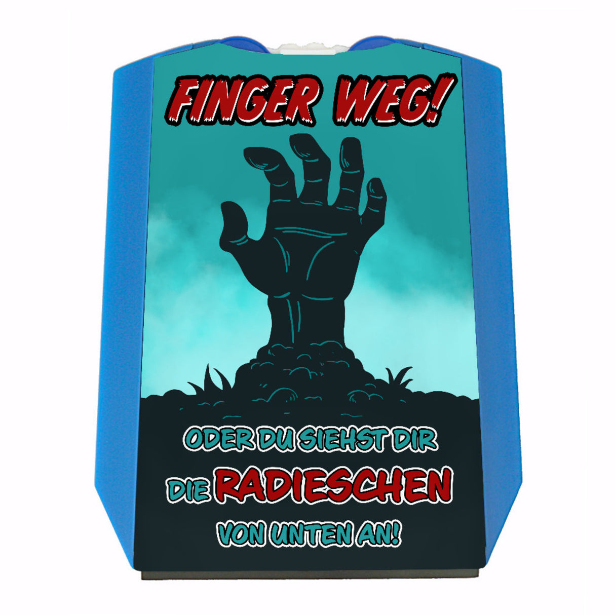 Finger weg Parkscheibe mit gruseliger Zombiehand und 2 Einkaufswagenchips