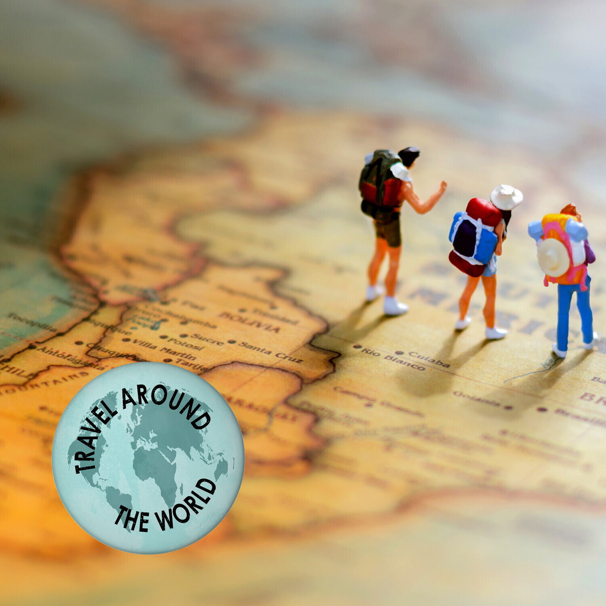 Travel around the World Weltkarte Kühlschrankmagnet