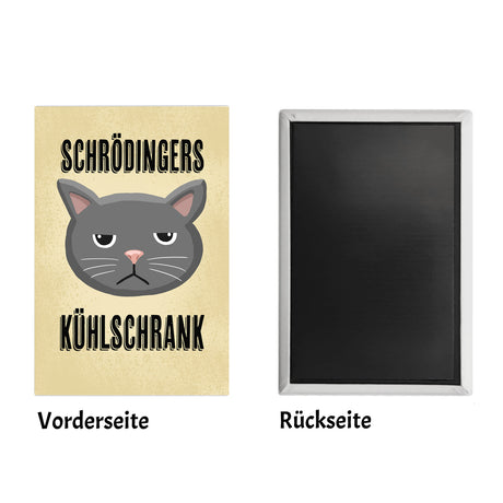 Schrödingers Kühlschrank Souvenir Magnet mit grimmiger Katze