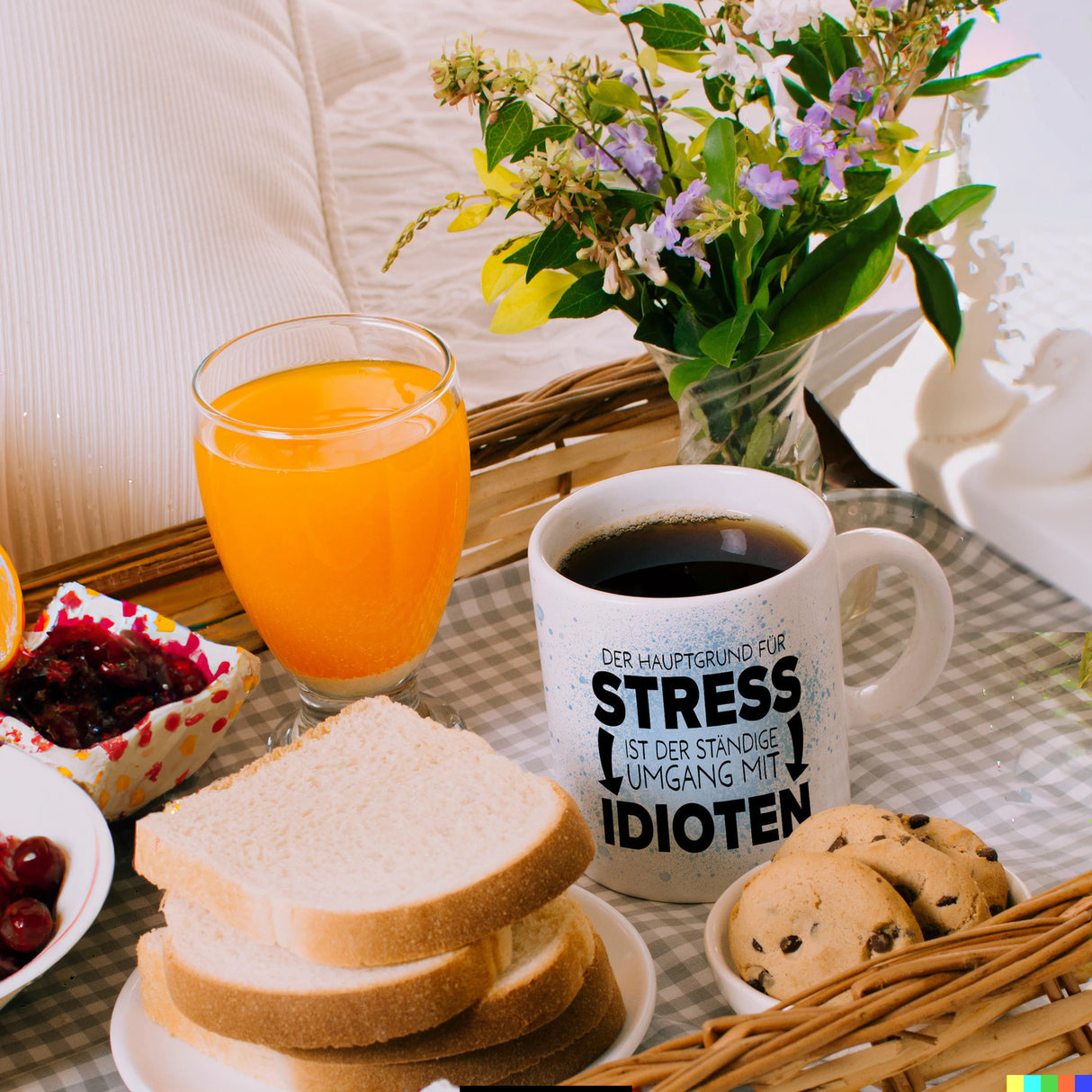 Der Hauptgrund für Stress sind Idioten Kaffeebecher für den Arbeitsplatz