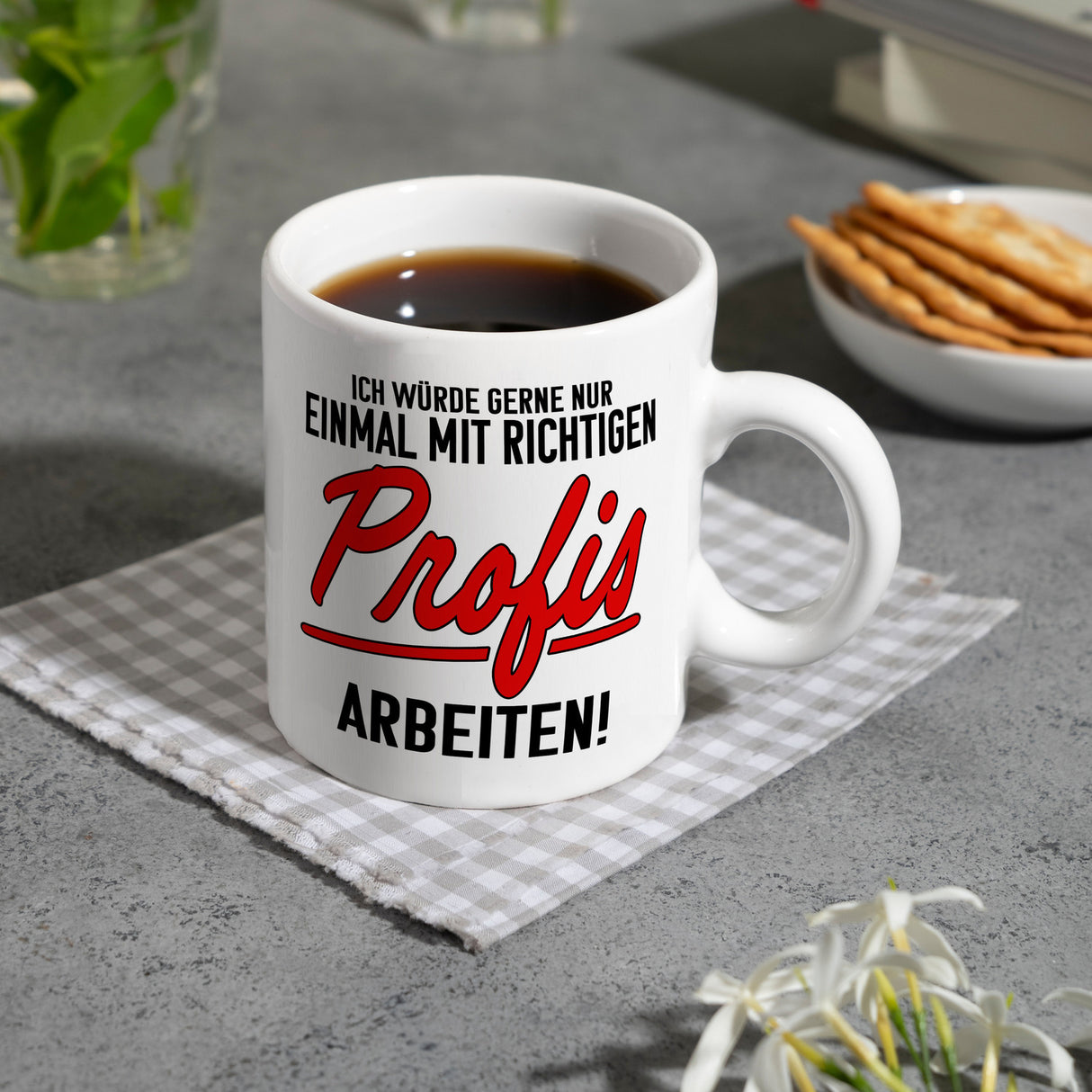 Einmal mit richtigen Profis arbeiten Kaffeebecher
