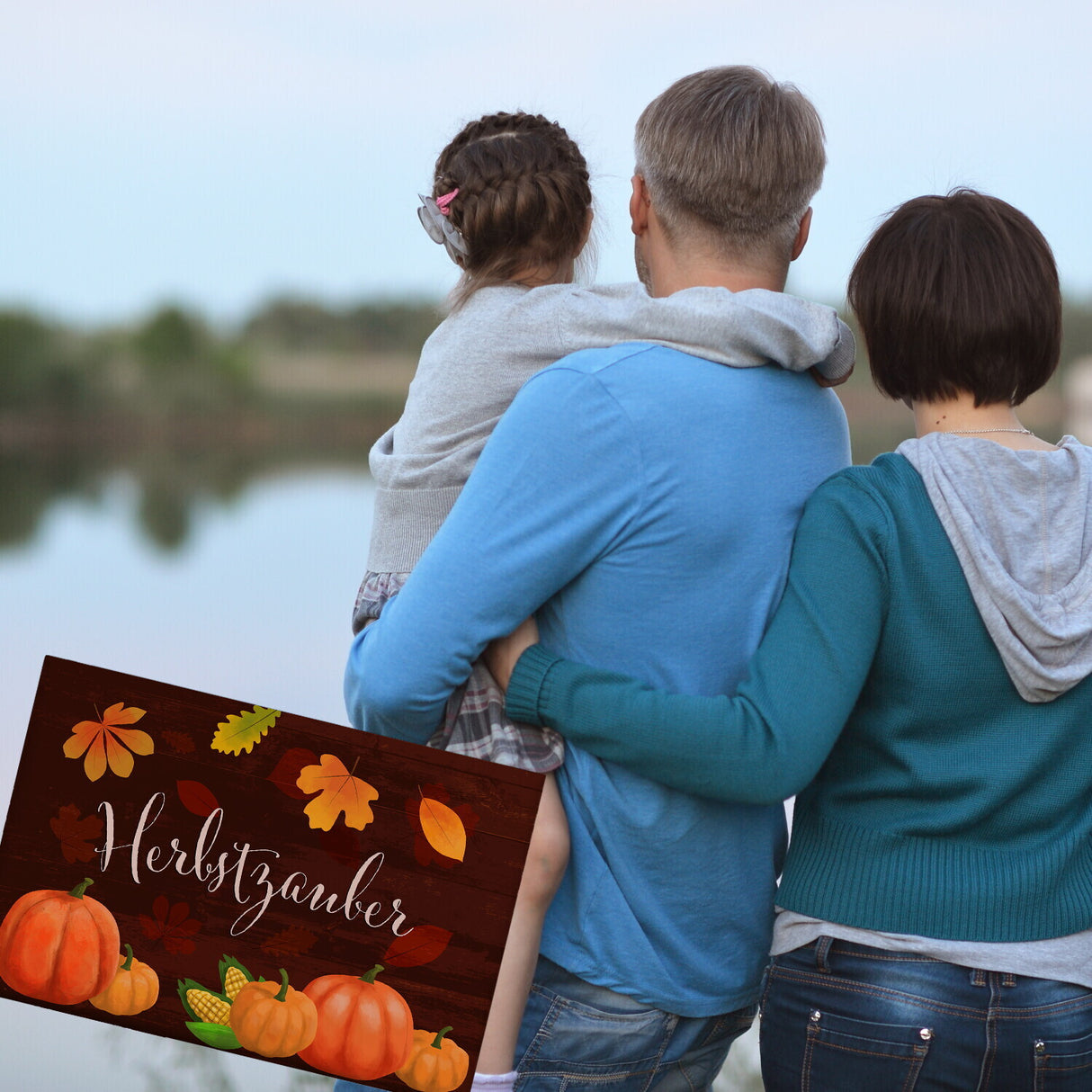 Herbstzauber Souvenir Magnet mit Kürbissen und Laub