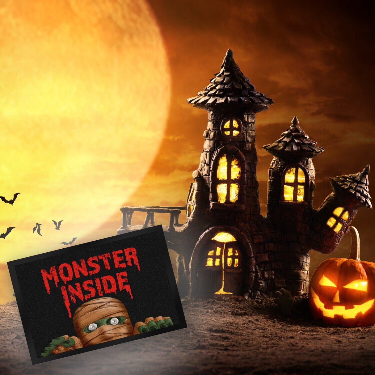 Monster Inside Halloween Fußmatte mit gruseligem Mumie Motiv