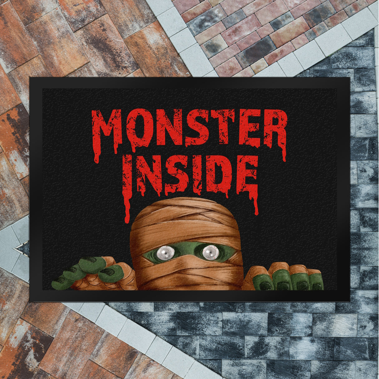Monster Inside Halloween Fußmatte mit gruseligem Mumie Motiv