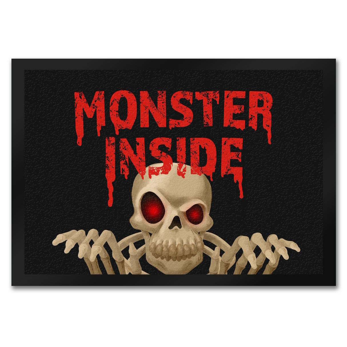 Monster Inside Halloween Fußmatte mit gruseligem Skelett Motiv