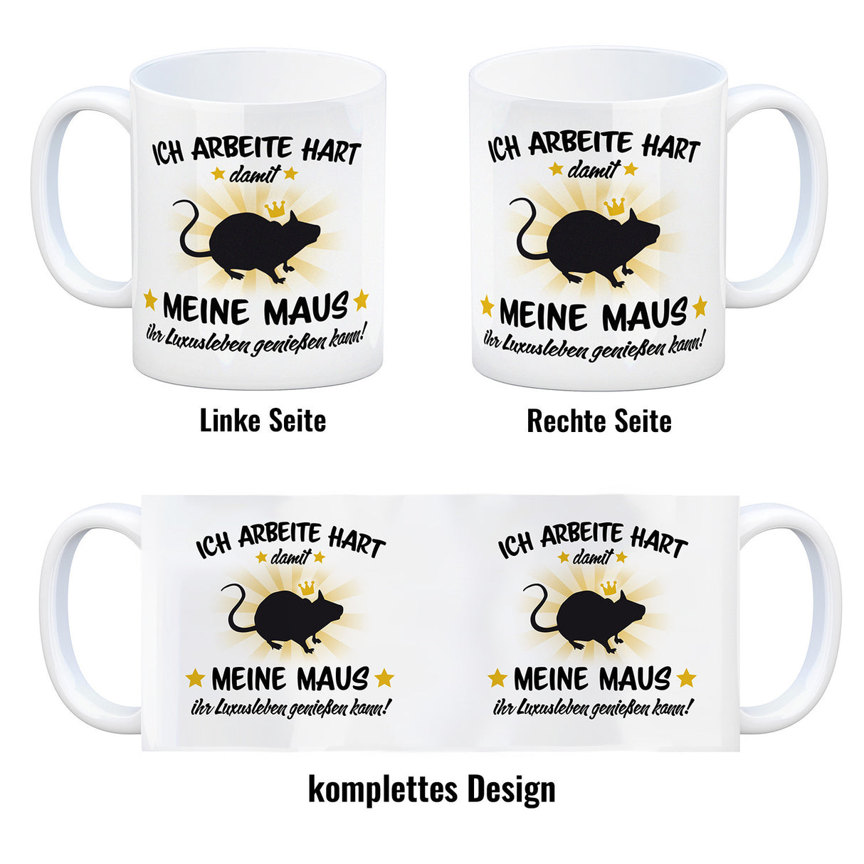 Ich arbeite hart für das Luxusleben meiner Maus Haustier Kaffeebecher