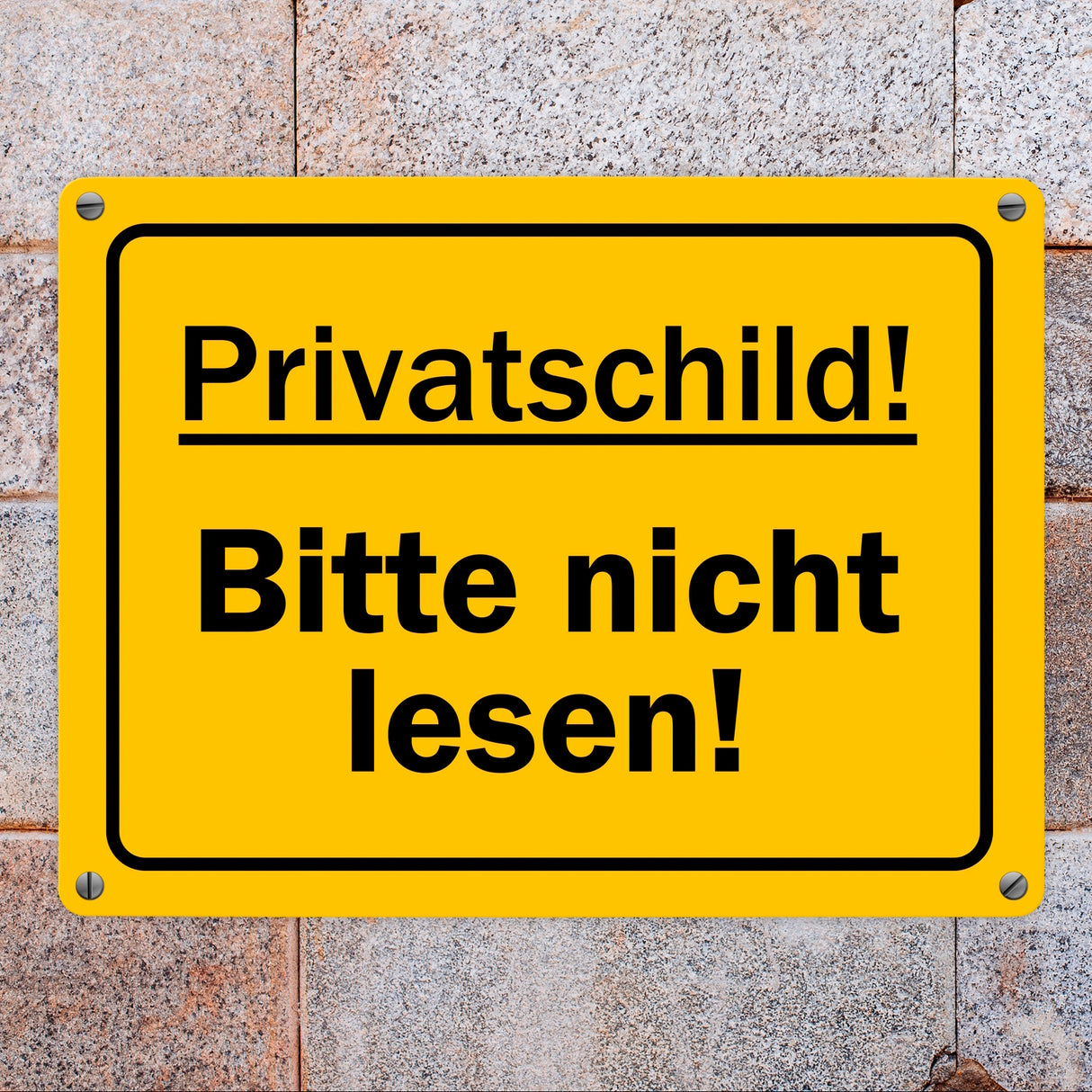 Privatschild! Bitte nicht lesen! Scherzartikel Metallschild