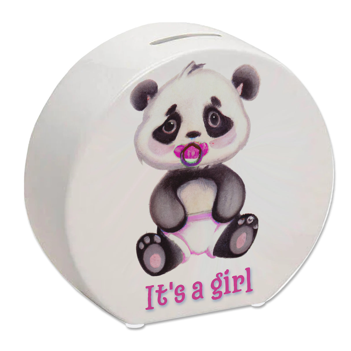 It's a girl Baby Panda Spardose in rosa