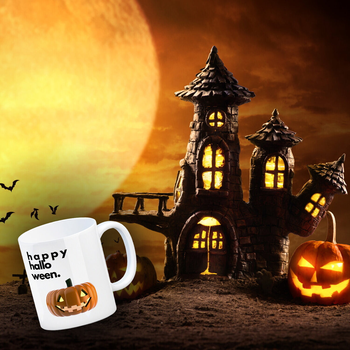 Happy Halloween Kürbis Kaffeebecher