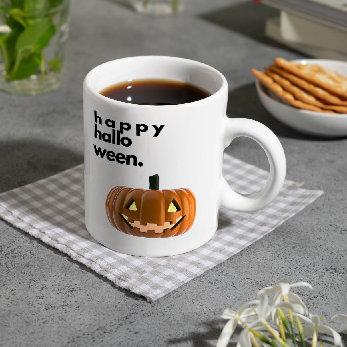 Happy Halloween Kürbis Kaffeebecher