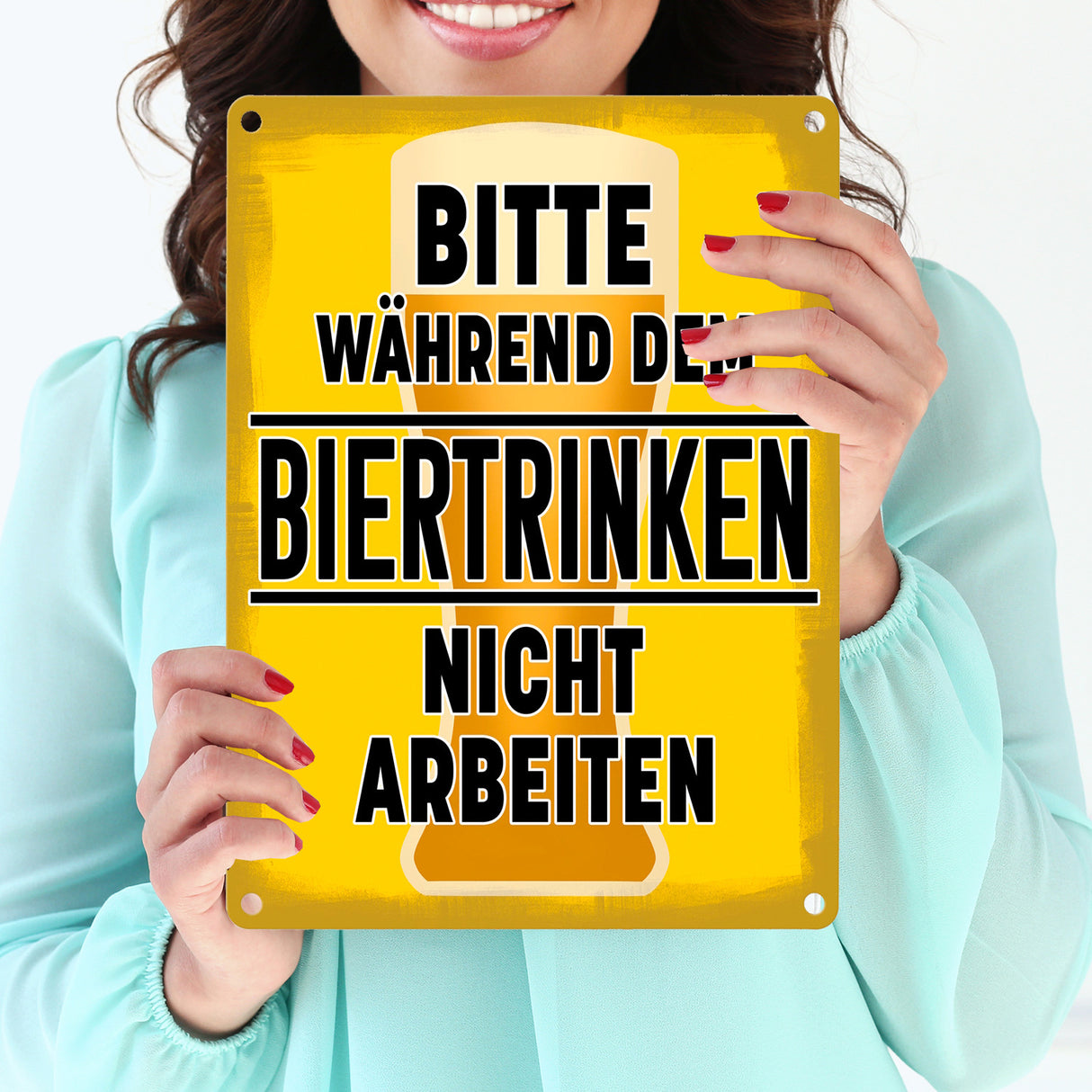Bitte während dem Biertrinken nicht arbeiten Metallschild