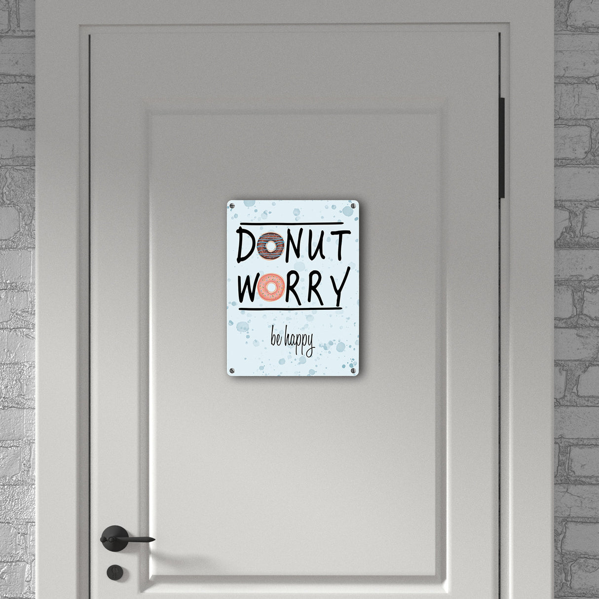 Donut Worry be happy Metallschild