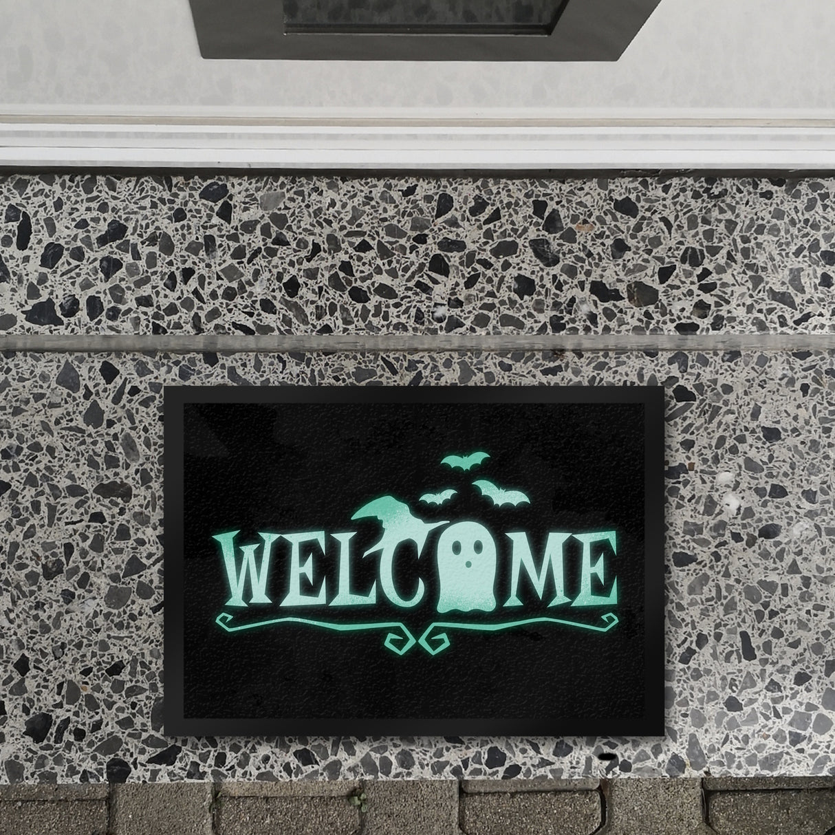 Welcome Fußmatte für Halloween mit Geist