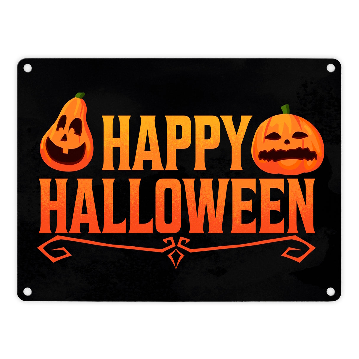 Happy Halloween Metallschild mit lustigen Kürbissen