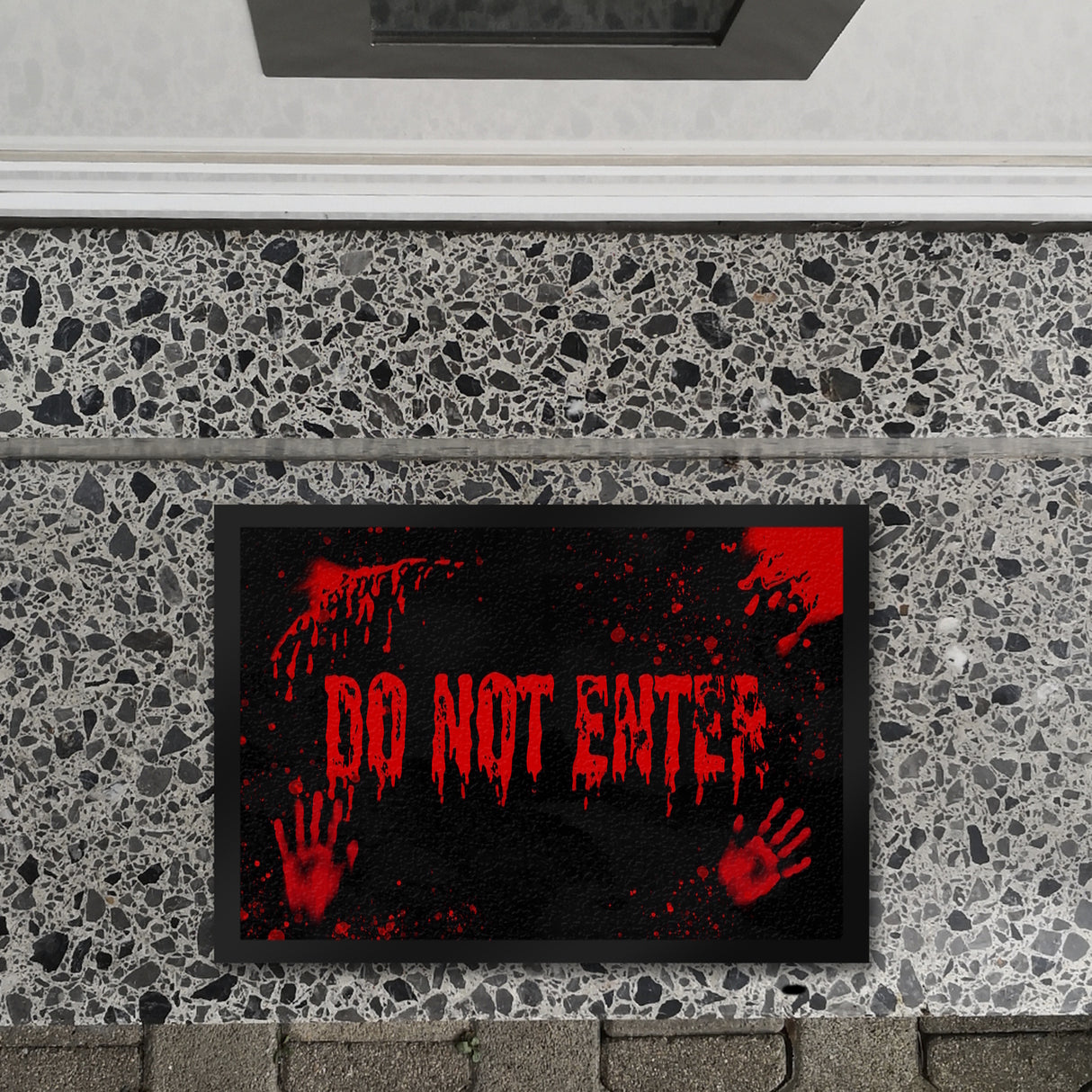 Do Not Enter Horror Halloween Blutbad Fußmatte mit Blutspritzern