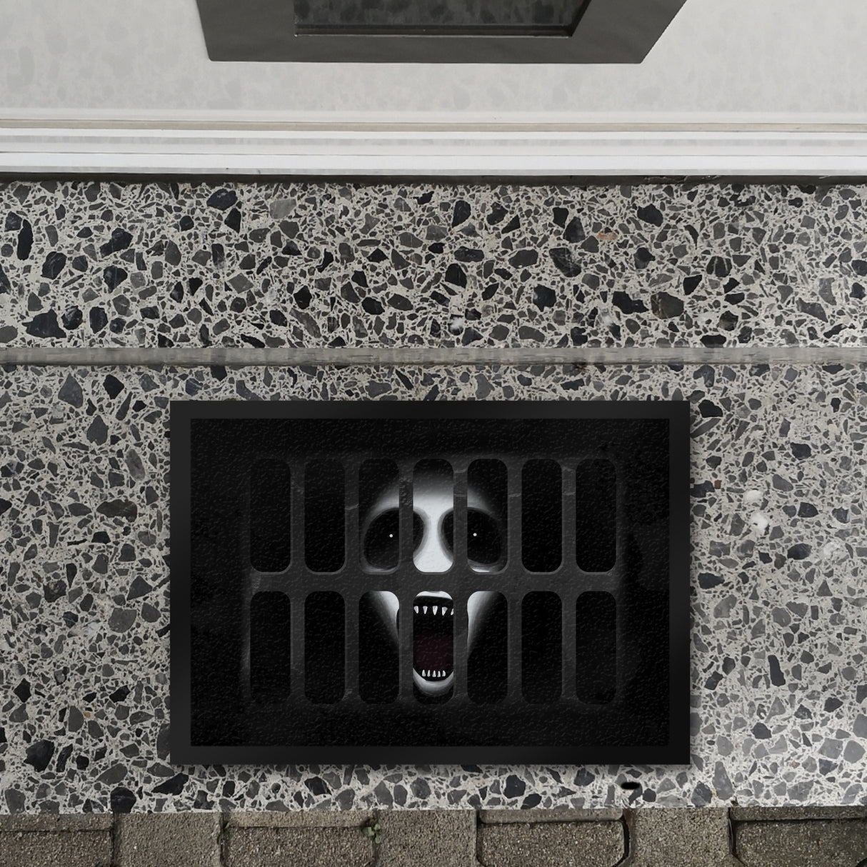 Schachtdeckel Horror Halloween Fußmatte mit Geistermotiv