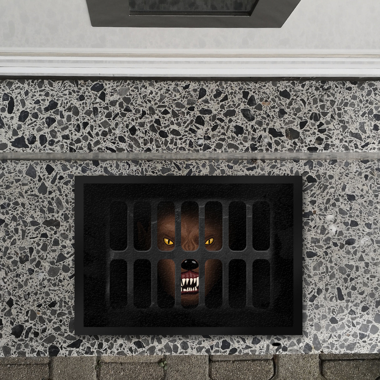 Schachtdeckel Horror Halloween Fußmatte mit Werwolfmotiv