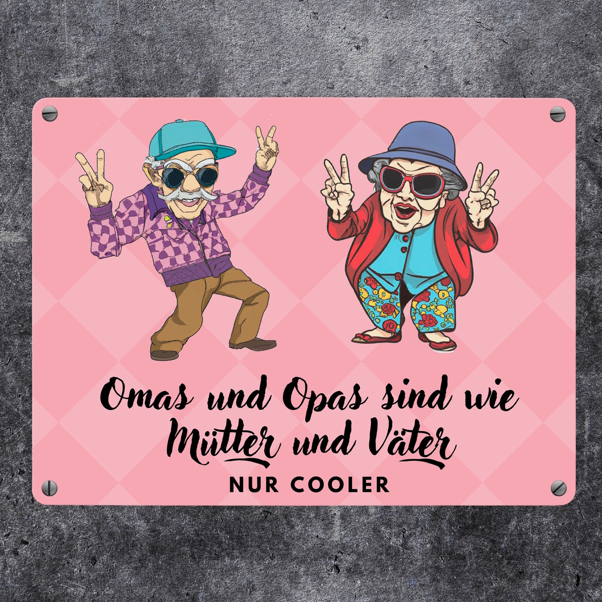 Omas und Opas sind wie Mütter und Väter nur cooler Metallschild in 15x20 cm