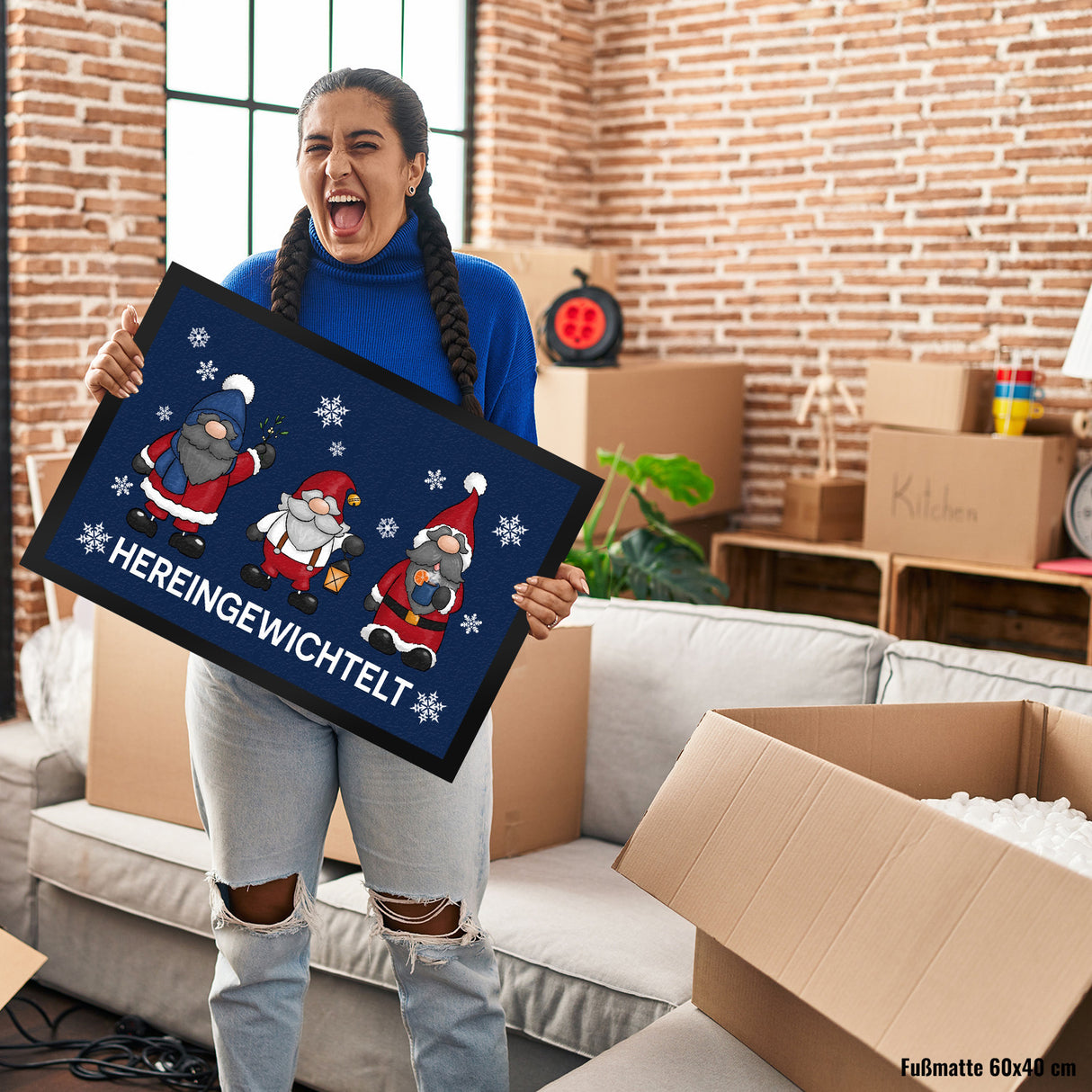 Hereingewichtelt Weihnachtswichtel Fußmatte