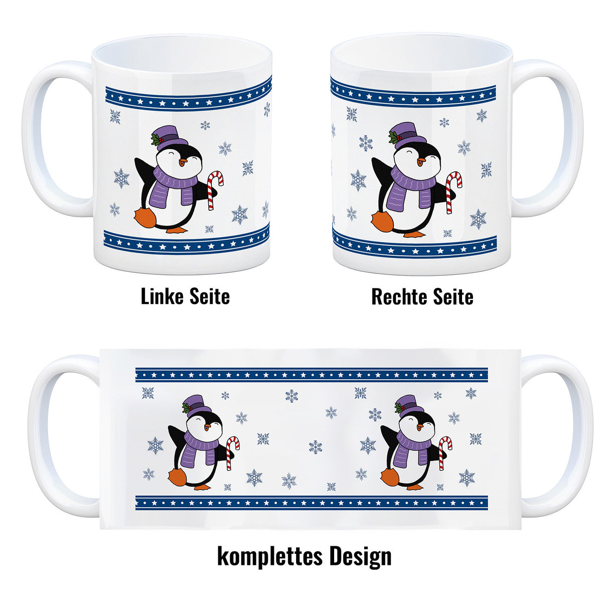 Tanzender Winter Pinguin Weihnachten Kaffeebecher