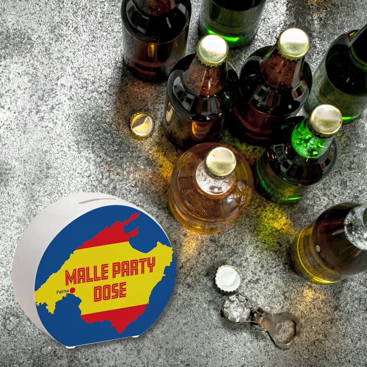 Malle Party Spardose mit Mallorca Motiv