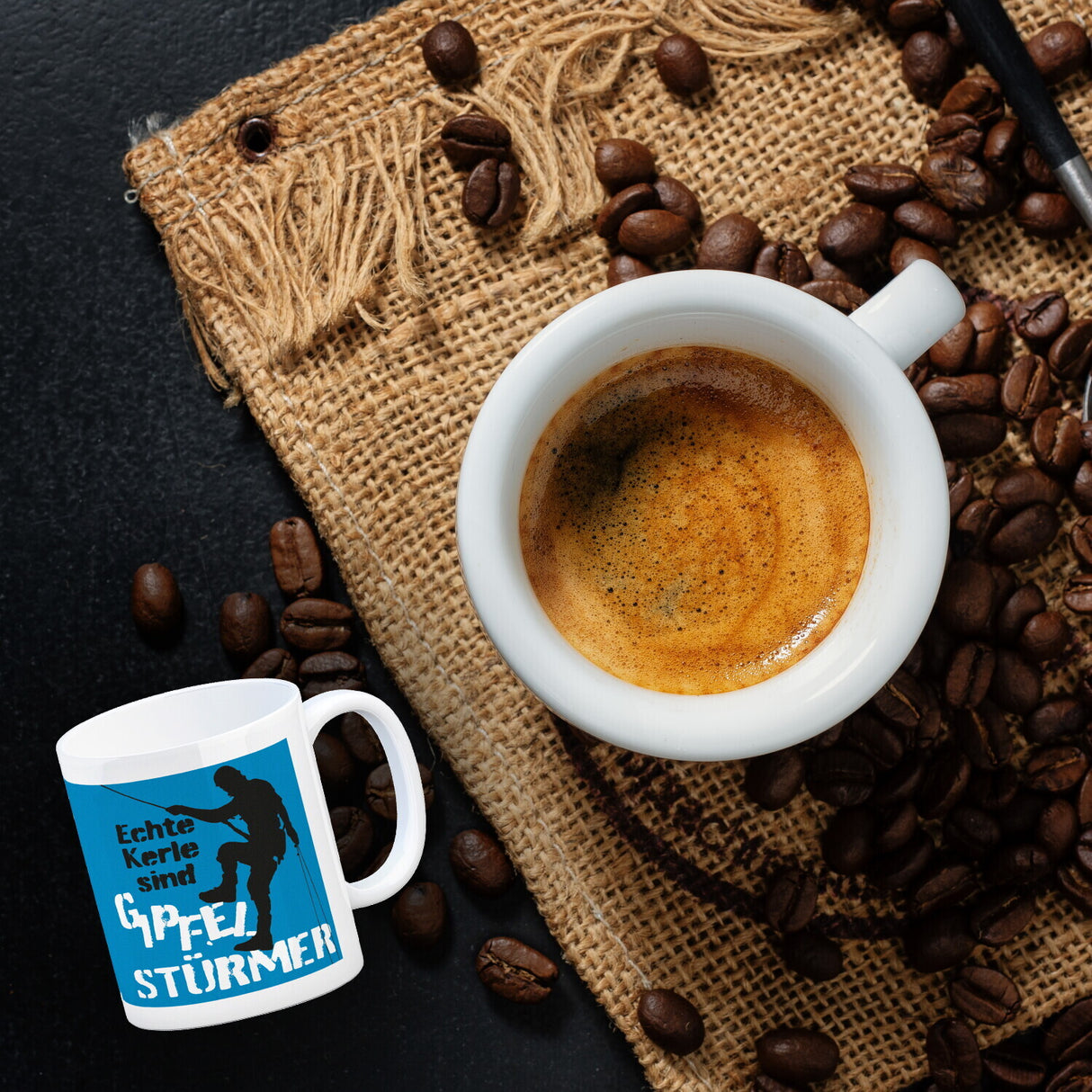 Echte Kerle sind Gipfelstürmer Kaffeebecher für Kletterer