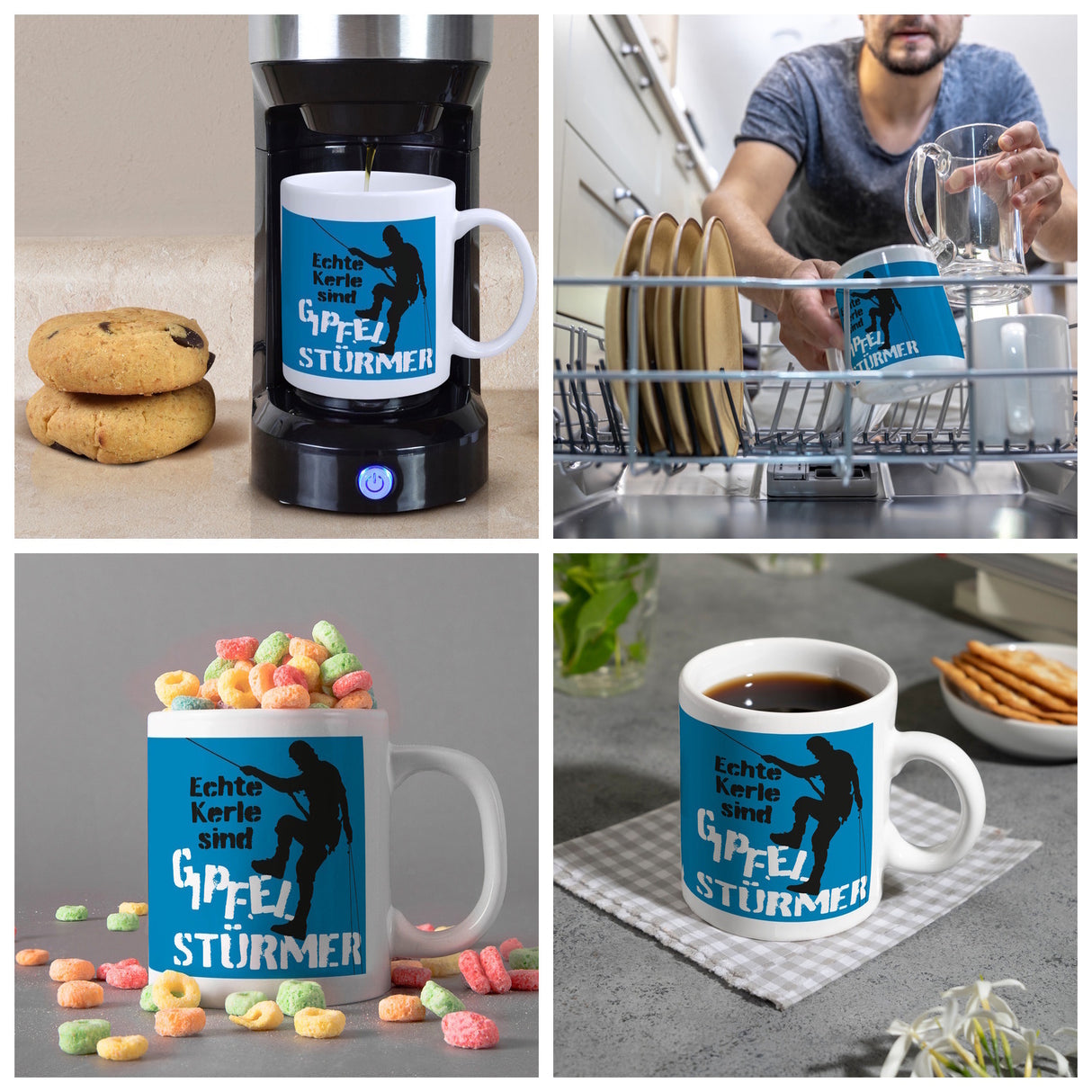 Echte Kerle sind Gipfelstürmer Kaffeebecher für Kletterer