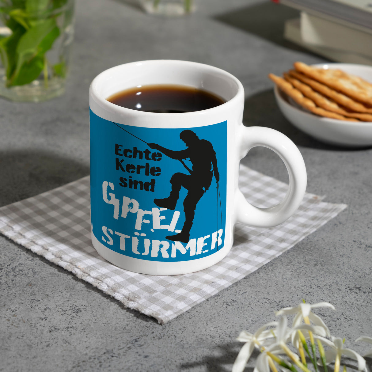 Echte Kerle sind Gipfelstürmer Kaffeebecher für Kletterer