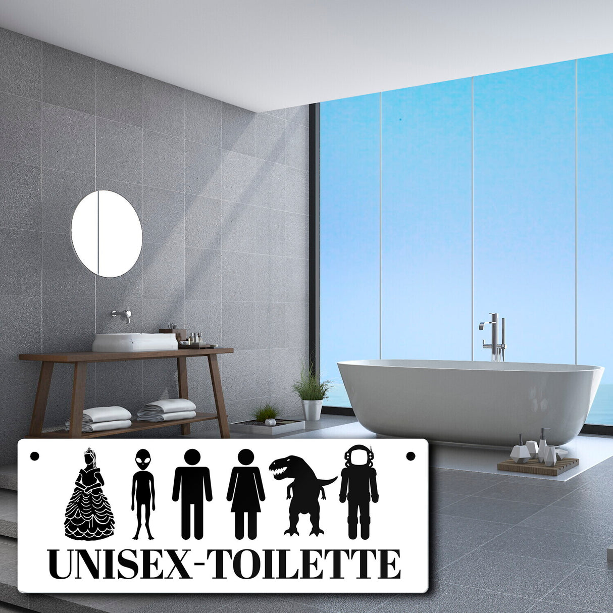 Unisex-Toilette Metallschild