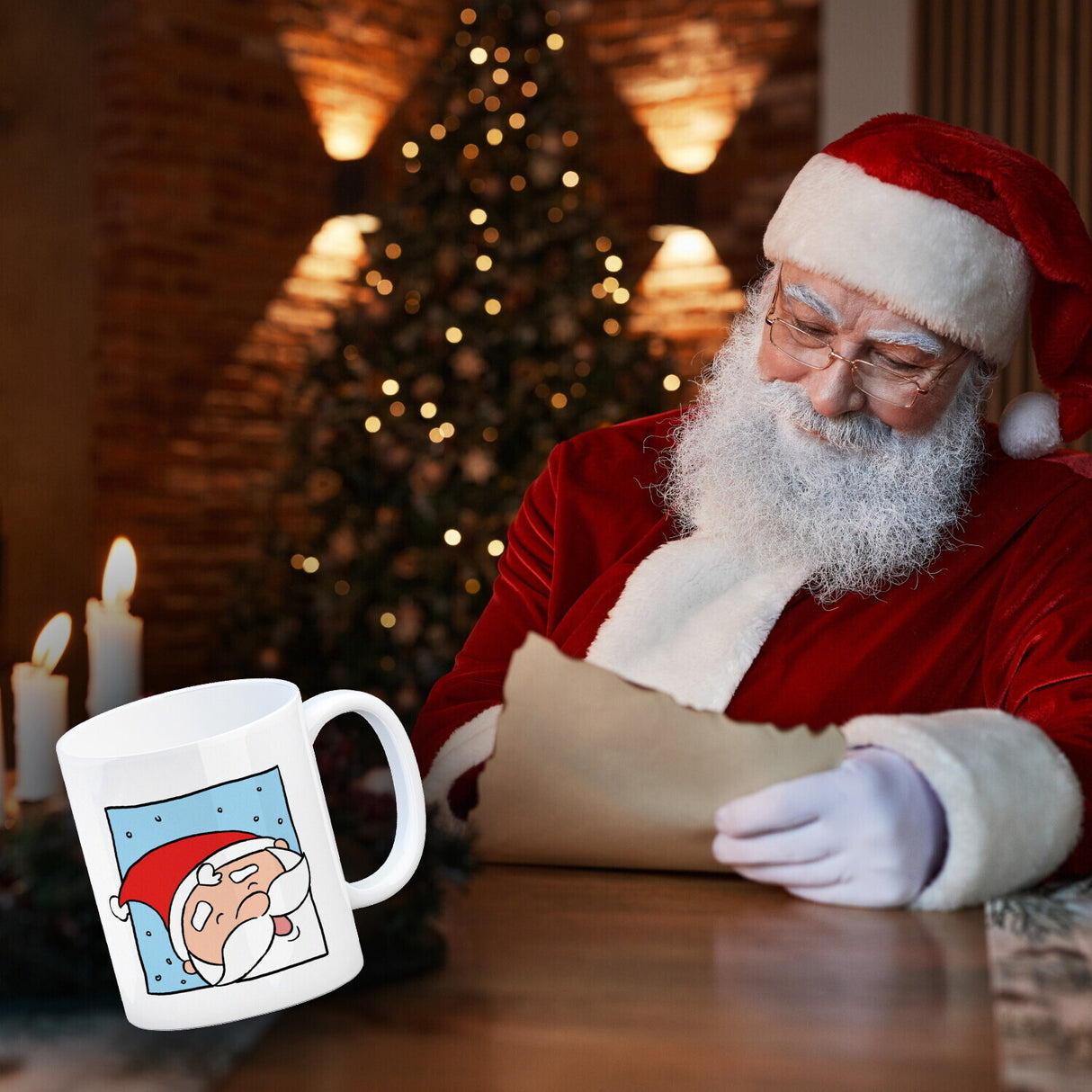 Rentier & Weihnachtsmann Kaffeebecher