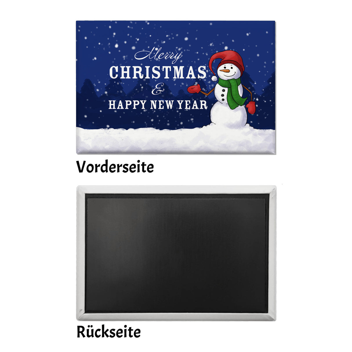 Merry Christmas & Happy New Year Schneemann Souvenir Magnet
