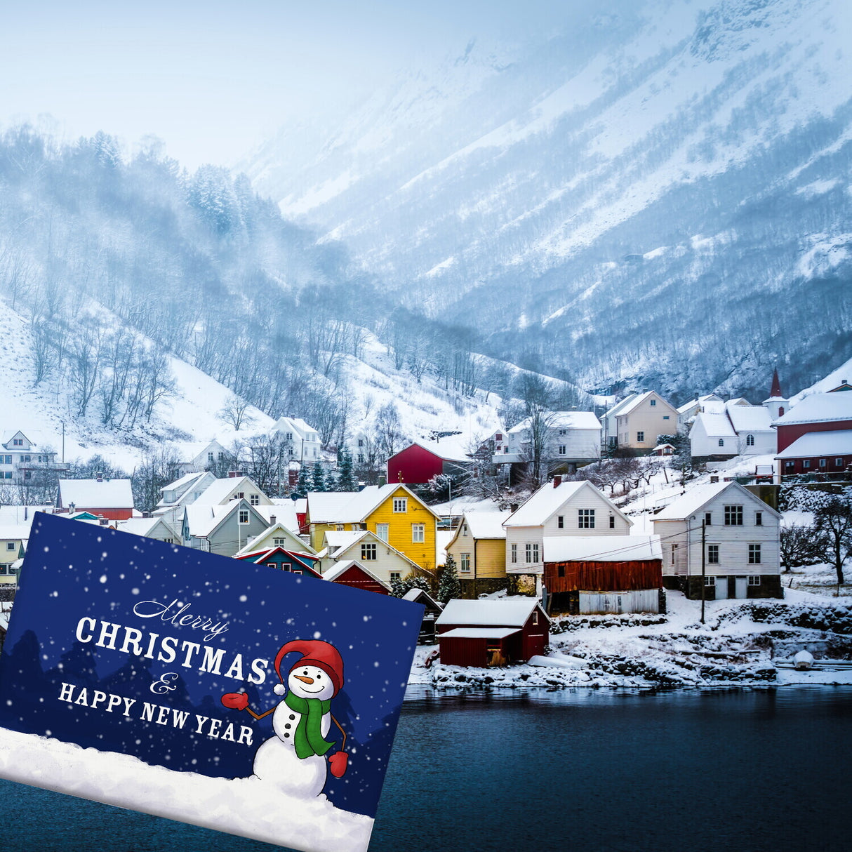 Merry Christmas & Happy New Year Schneemann Souvenir Magnet