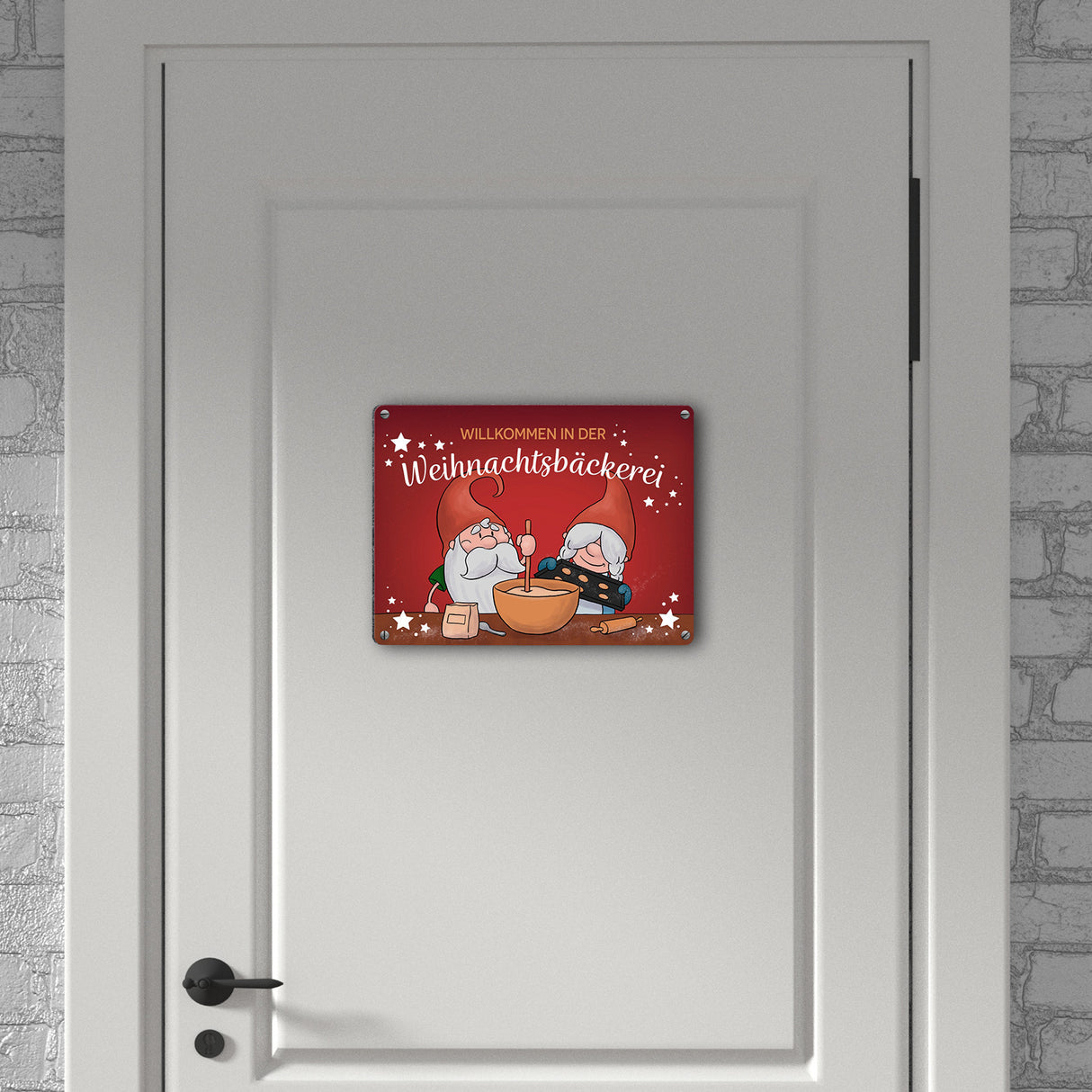 Willkommen in der Weihnachtsbäckerei Metallschild