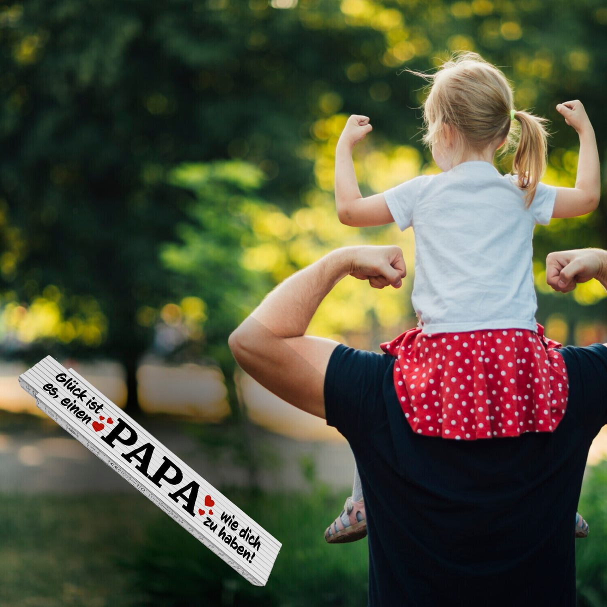 Glück einen Papa wie dich zu haben Meterstab aus Holz