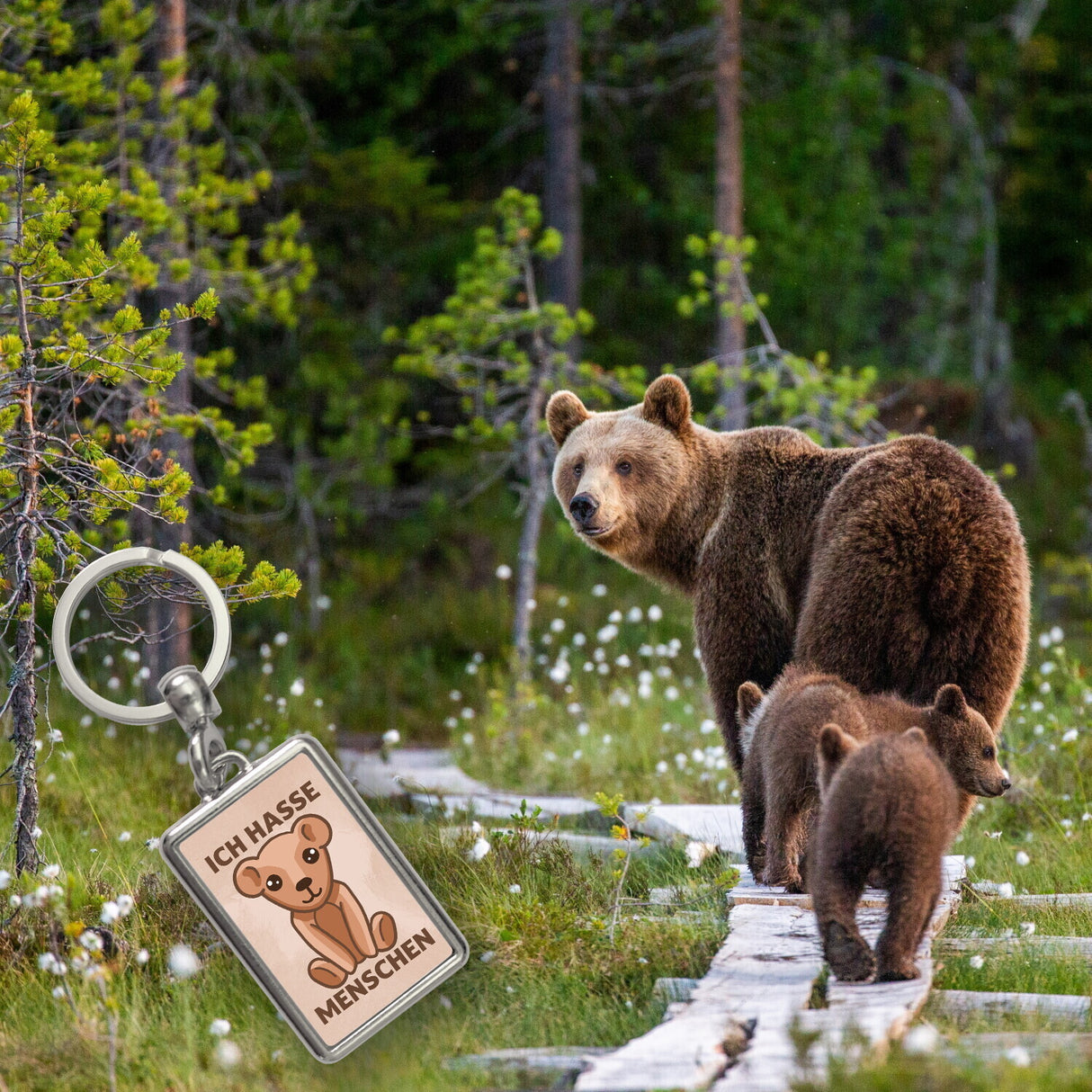 Ich hasse Menschen Teddybär Schlüsselanhänger
